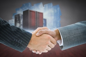Aufkleber - Composite image of business handshake