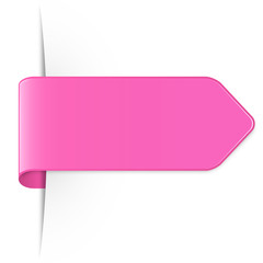 Wall Mural - Langer rosa Sticker Pfeil mit Schatten und Textfreiraum