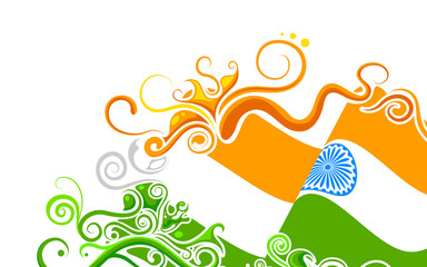 Wall Mural - Floral Indian Flag