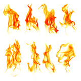 Fototapeta  - Fire flames isolated on white background