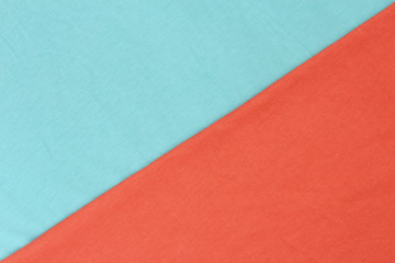 Contrast of blue and red detailed fabric texture