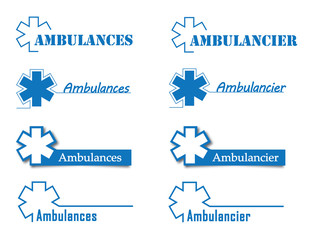 Poster - Logo ambulances, ambulanciers.