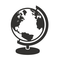 vector geography school earth globe black silhouette icon