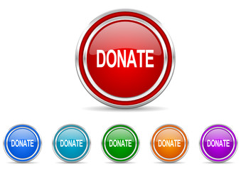 Poster - donate icon vector set
