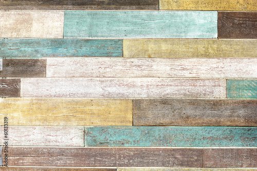 Fototapeta do kuchni vintage colorful wooden planks