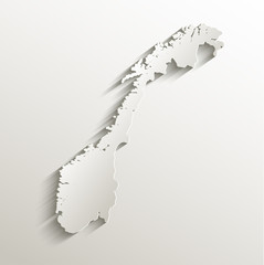 Wall Mural - Norway map card paper 3D natural