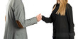 © luismolinero - businessperson making a deal over isolated white background