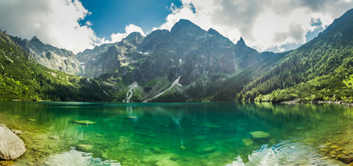 Wall Mural - view of a lake in the mountains
