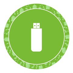 Poster - Clé USB dans un panneau vert