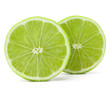 Citrus lime fruit half isolated on white background cutout