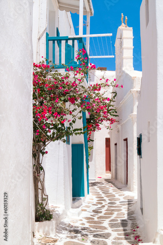 Naklejka - mata magnetyczna na lodówkę Traditional greek house on Mykonos island, Greece