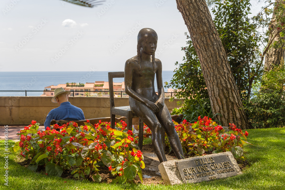 Obraz na płótnie Monaco-Ville: statue in Saint Martin Gardens w salonie