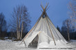 © Andrea Izzotti - teepee in the snow background
