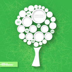 Poster - Infographic template with origami tree. Eps10