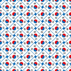 Seamless abstract pattern made with the South Korea flag