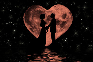 Wall Mural - Romantic moonlight atmosphere