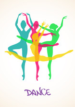 Illustration With Ballet Dancers
