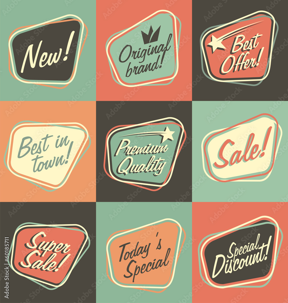 Retro labels Stock Vector | Adobe Stock