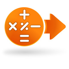 Fototapete - calculatrice sur symbole web orange