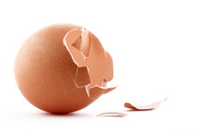 Broken Egg. Isolated On White Background.