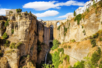 Canvas Print - Bridge of Ronda, a famous white villages of Malaga, Spain a