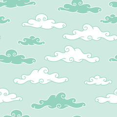 Aufkleber - Clouds seamless pattern