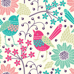 Sticker - Seamless floral pattern