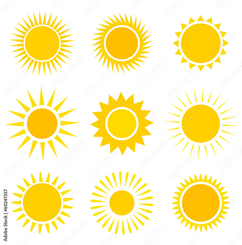 Sun icons set - obrazy, fototapety, plakaty 