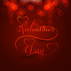 Wall Mural - beautiful valentine's day heart stylish text design for colorful