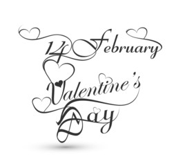 Wall Mural - beautiful valentine's day card14 february stylish text design il
