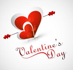 Wall Mural - beautiful heart stylish text design for valentine's day card vec