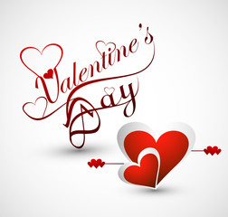 Wall Mural - stylish valentine's day text card for heart beautiful background