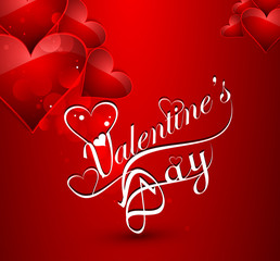 Wall Mural - beautiful heart stylish text design for valentine's day card bac