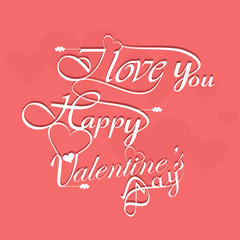 Wall Mural - beautiful elegant text design for happy valentine's day letterin