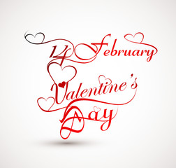 Wall Mural - beautiful 14 february stylish calligraphy text design for valent