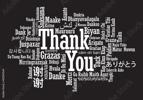 Fotografie, Obraz Thank You Word Cloud in vector format