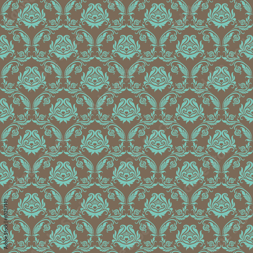 Nowoczesny obraz na płótnie damask seamless floral pattern