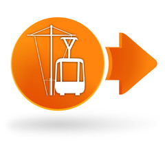 Sticker - tramway sur symbole web orange