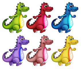 Poster - Six colorful crocodiles