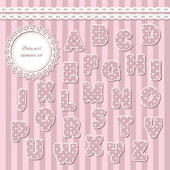 Wall Mural - Baby girl abc letters.