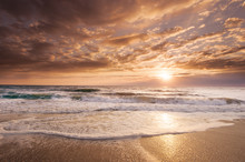 Florida Coastal Sunrise Reflects Its Tropical Beauty