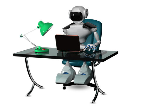 robot at the table