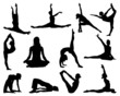 © Design Studio RM - Big set of yoga silhouettes, vector