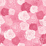 Rose vector seamless pattern.