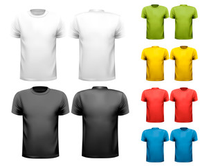 Wall Mural - Colorful male t-shirts. Design template. Vector.