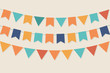 Vector party flags in pastel palette