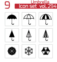 Wall Mural - vector black umbrella icons set