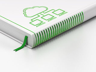 Sticker - Cloud networking concept: closed book, Cloud Network on white