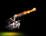 Fototapeta Sport - Football player with ball