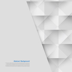 Wall Mural - vector white triangle. abstract and grey backround